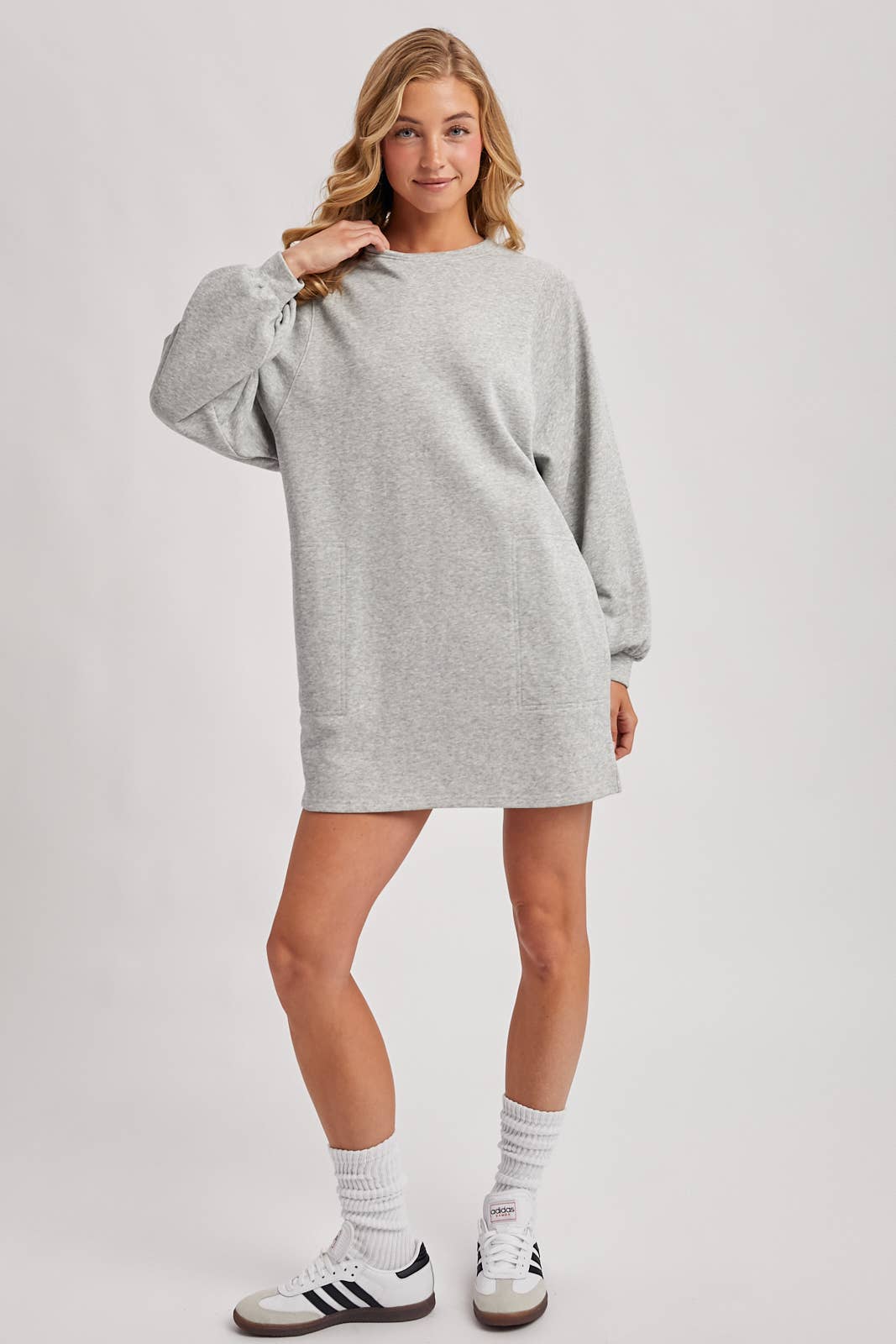 Oversized Sweatshirt Dress: Grey