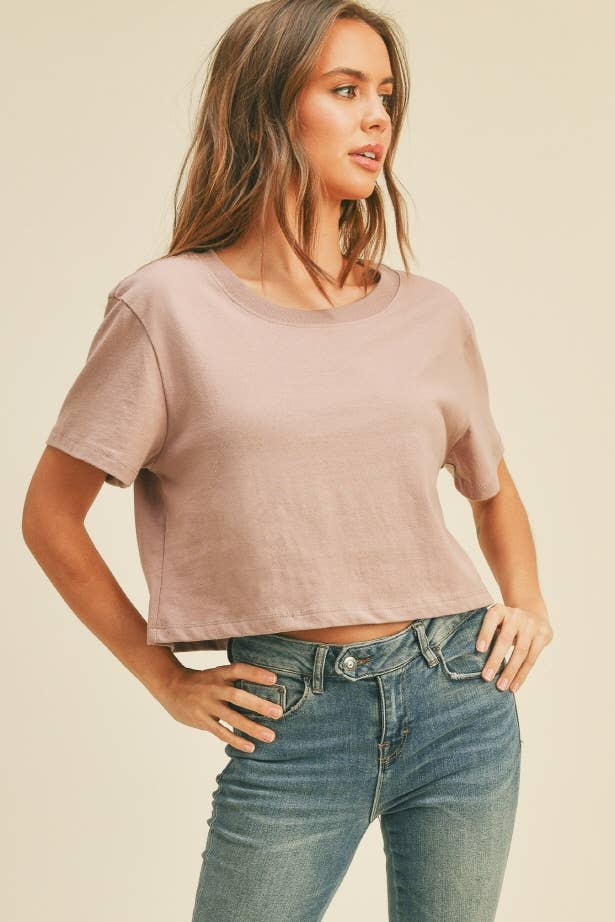 Blank Short Cropped T-Shirt: Antler