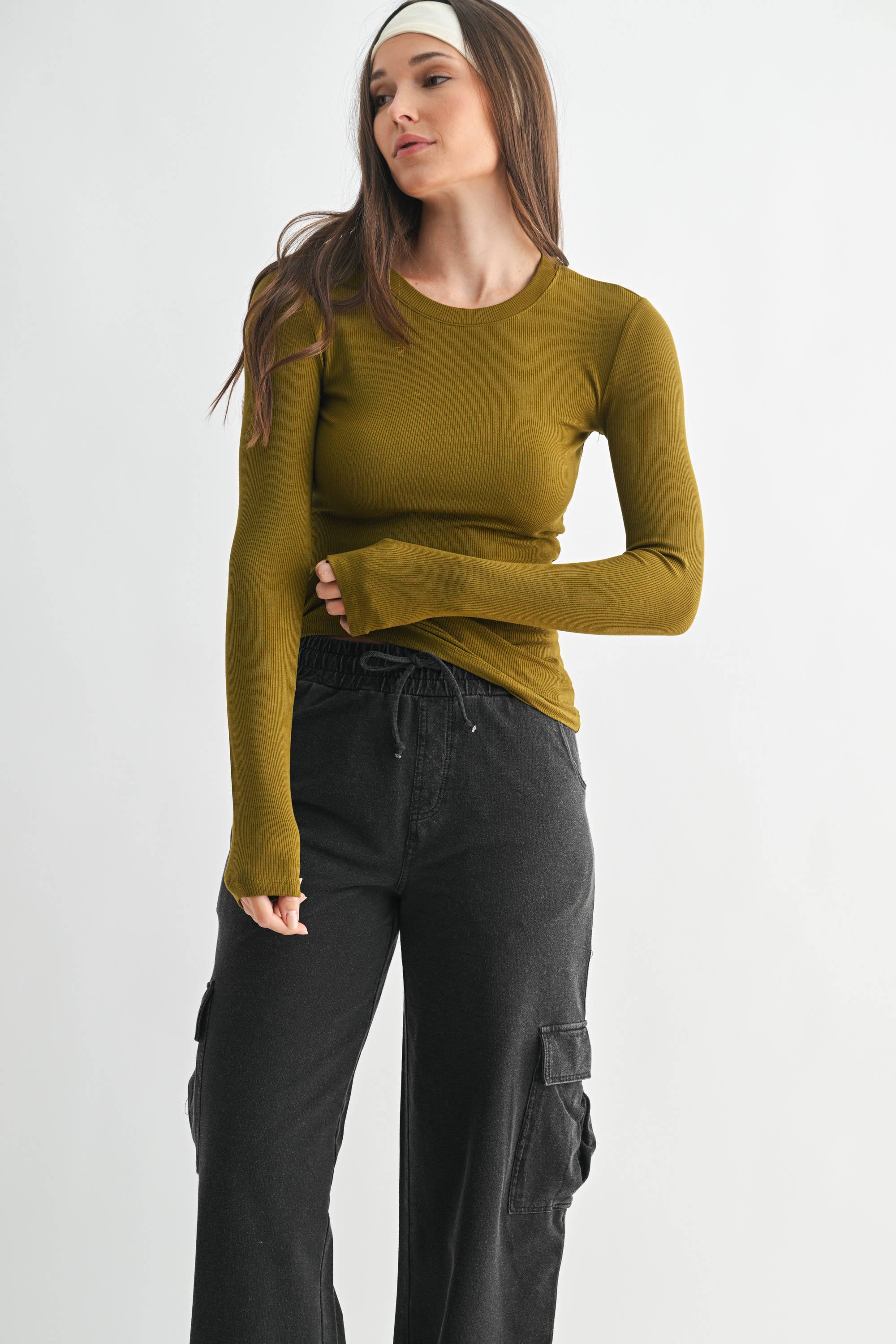 Essential Micro-Ribbed Athleisure Top: Plum