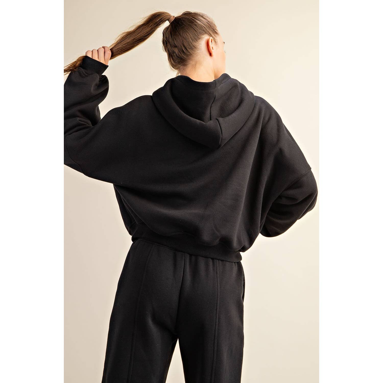 French Terry Hoodie: Black