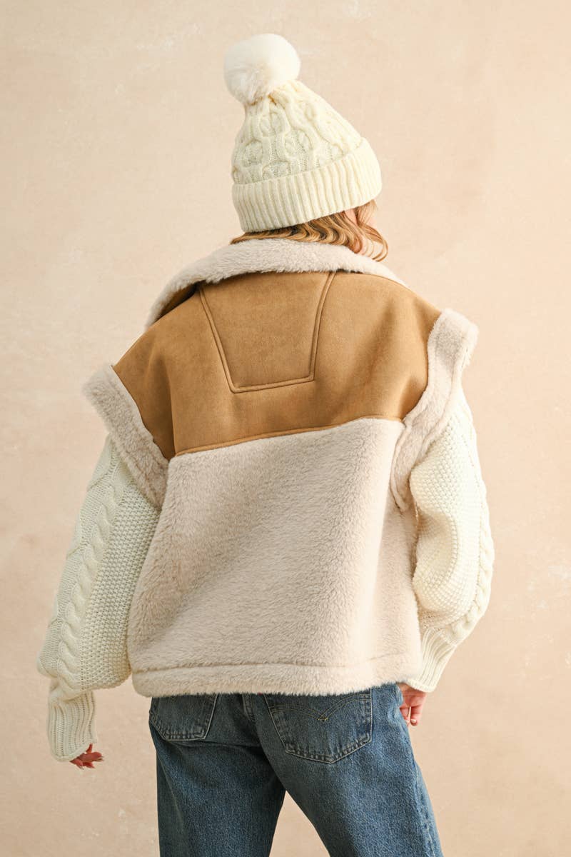 Suede Sherpa Vest