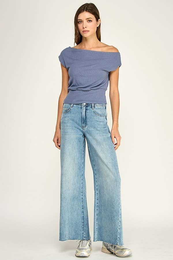Soft Stretch Top: Blue