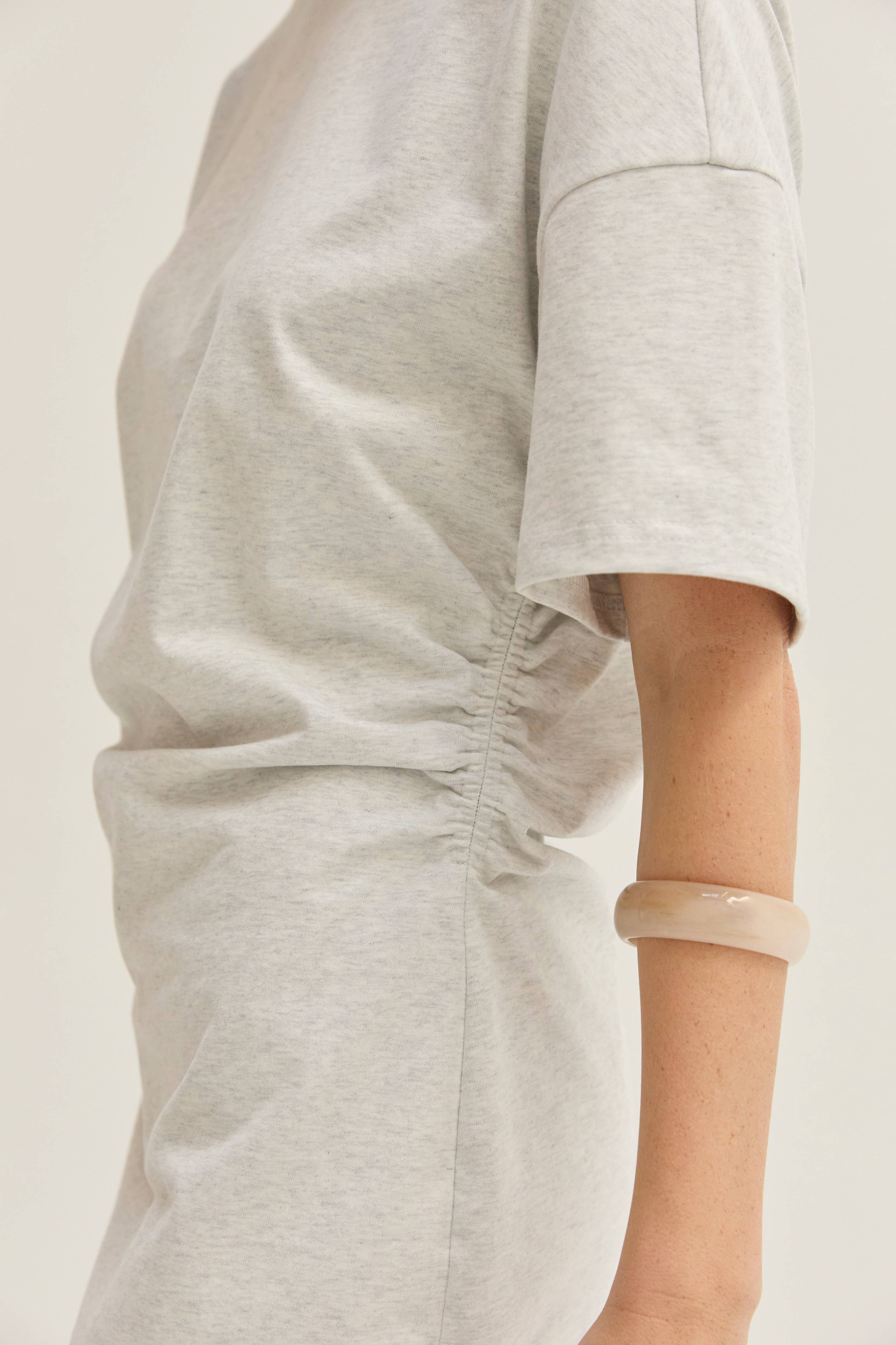 Ruched T-shirt Mini Dress: Melange