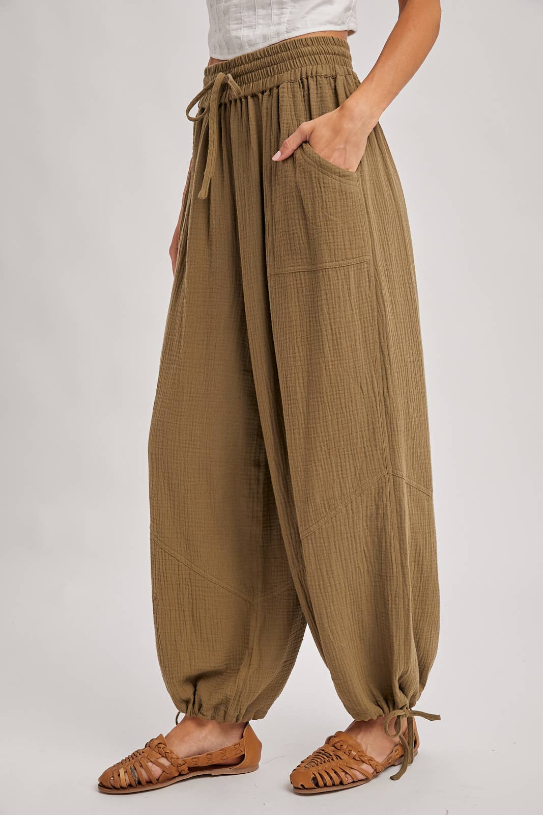 Harem Joggers: Lt. Olive