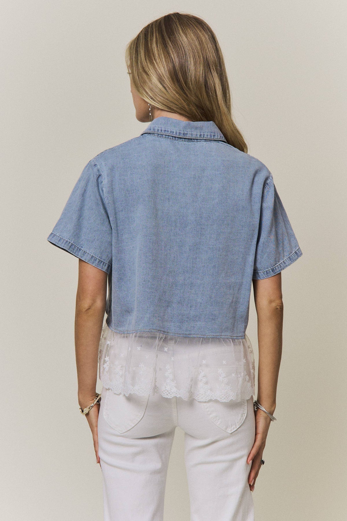 Denim & Lace Top