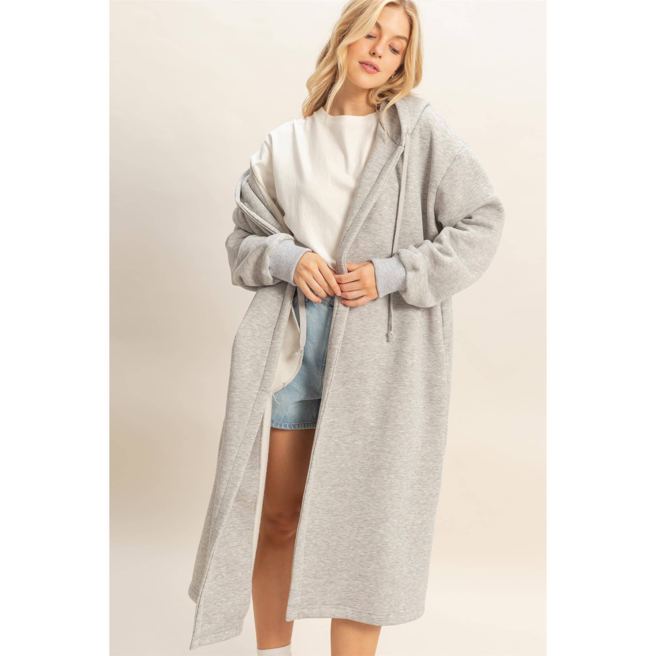 Fleece French Terry Coat: H.Grey