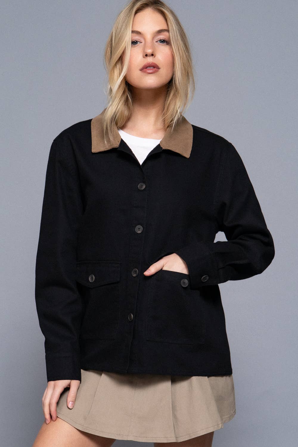 Corduroy Twill Jacket:Khaki
