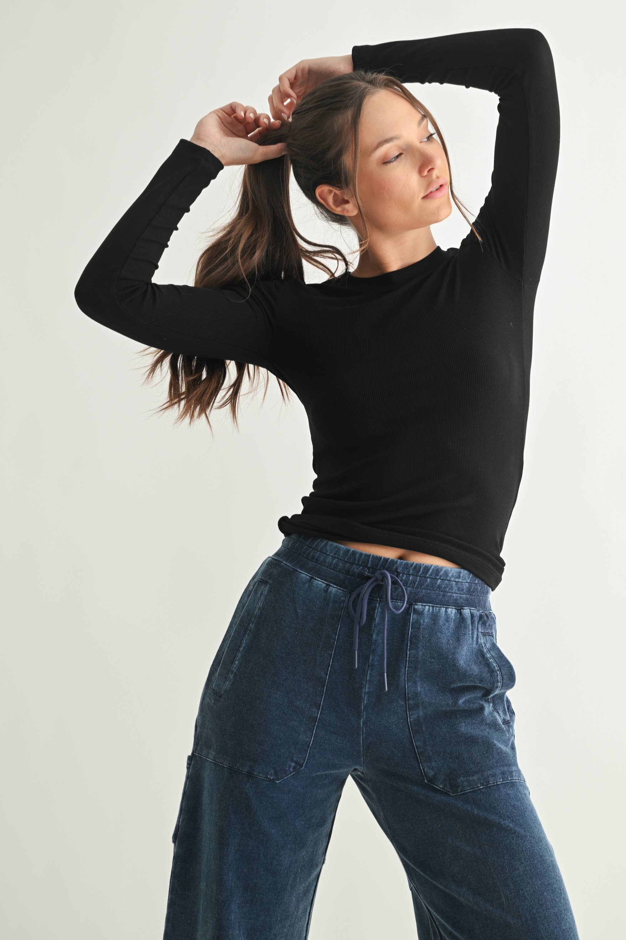 Essential Micro-Ribbed Athleisure Top: Plum