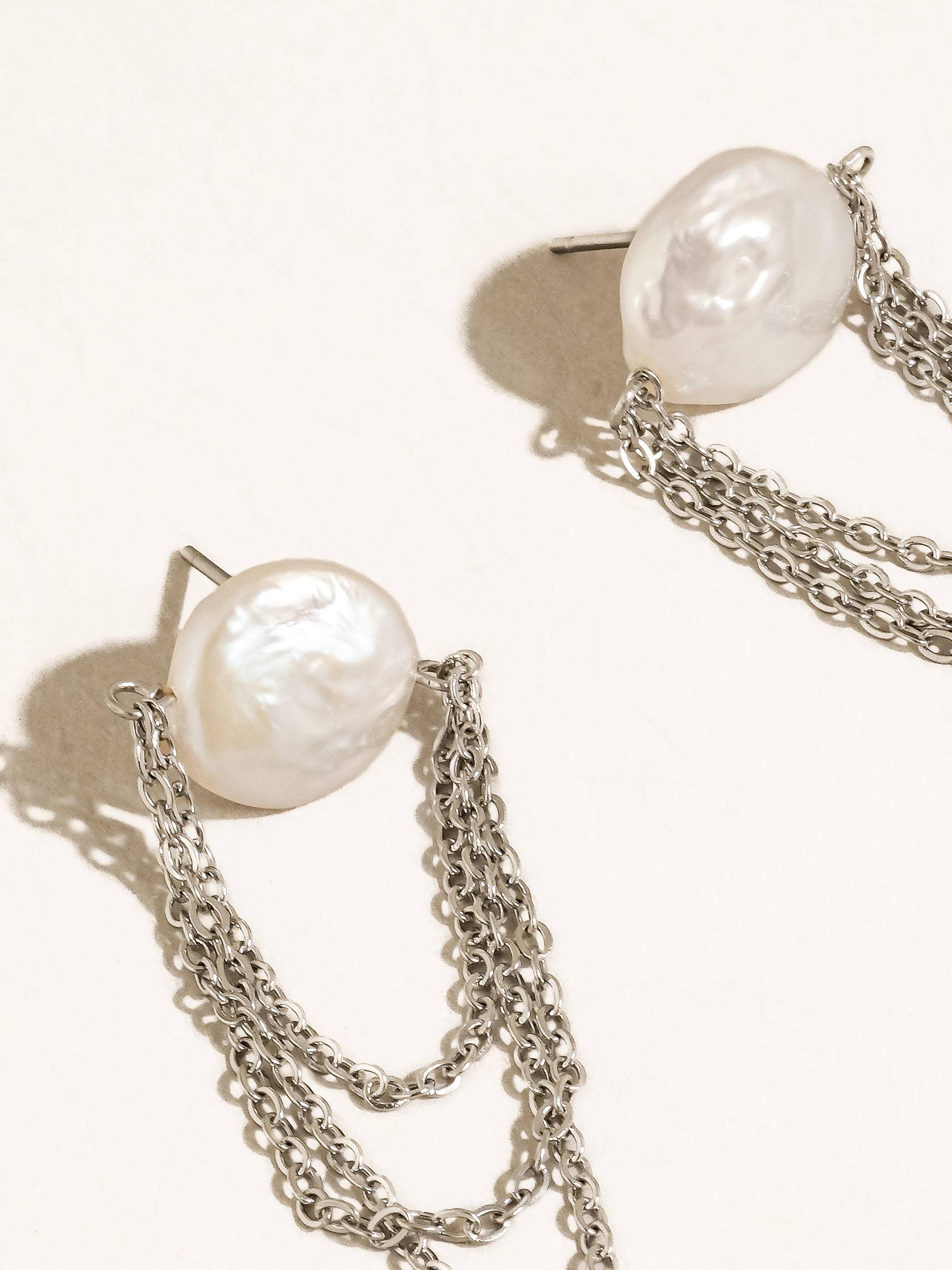Shynelle 18K Pearl Chain Earrings