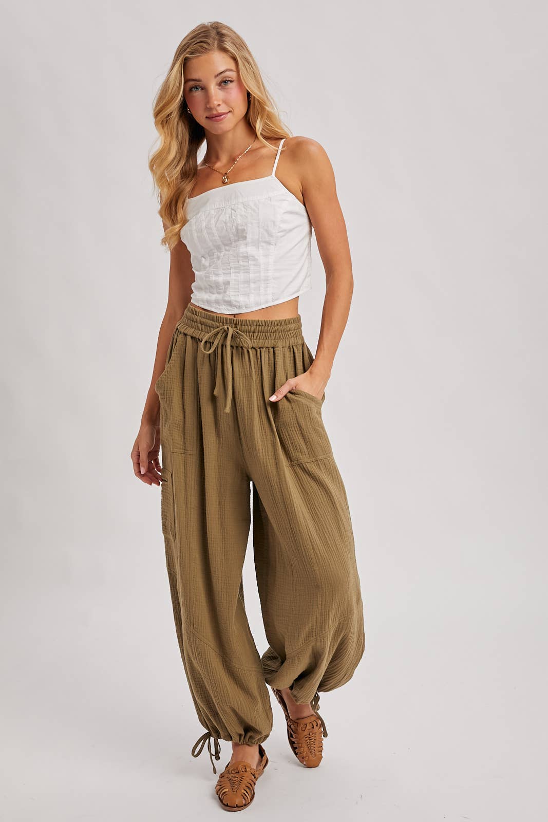 Harem Joggers: Lt. Olive