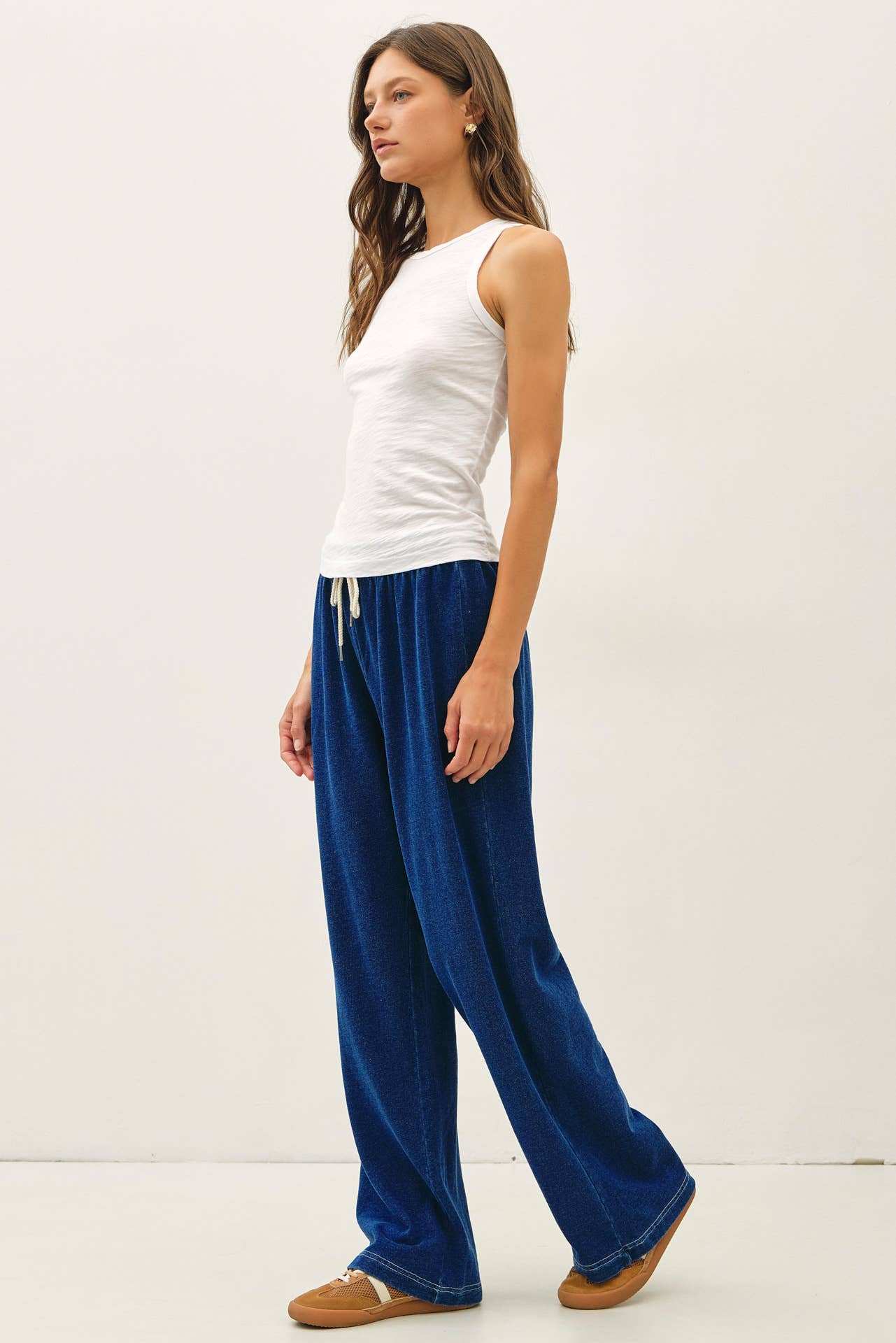 Cotton Slub Tank Top: White