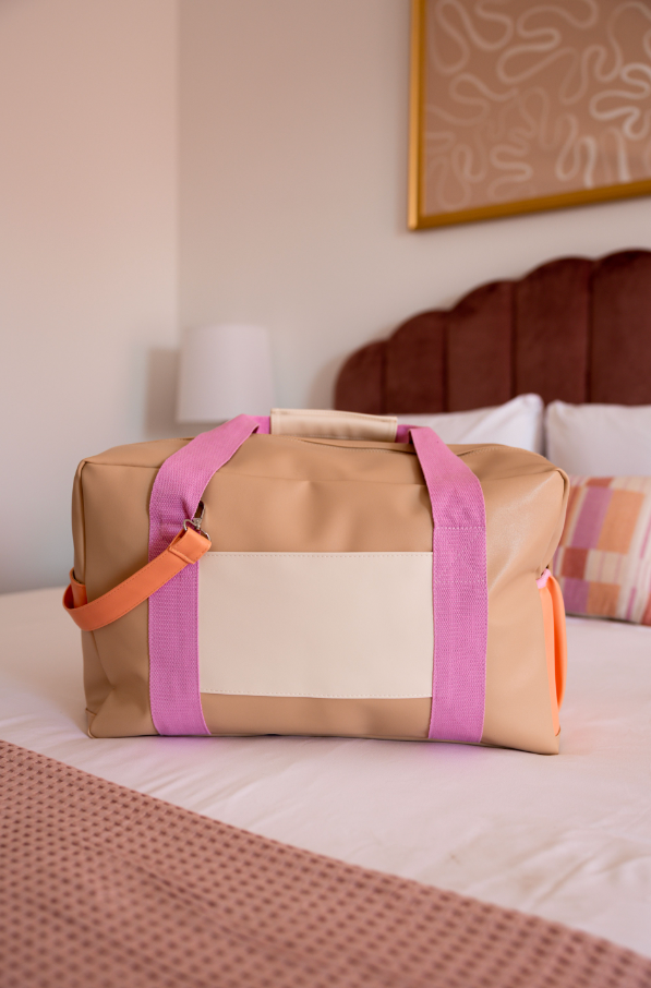Duffle - Weekend Color Block (Cream/Coral)