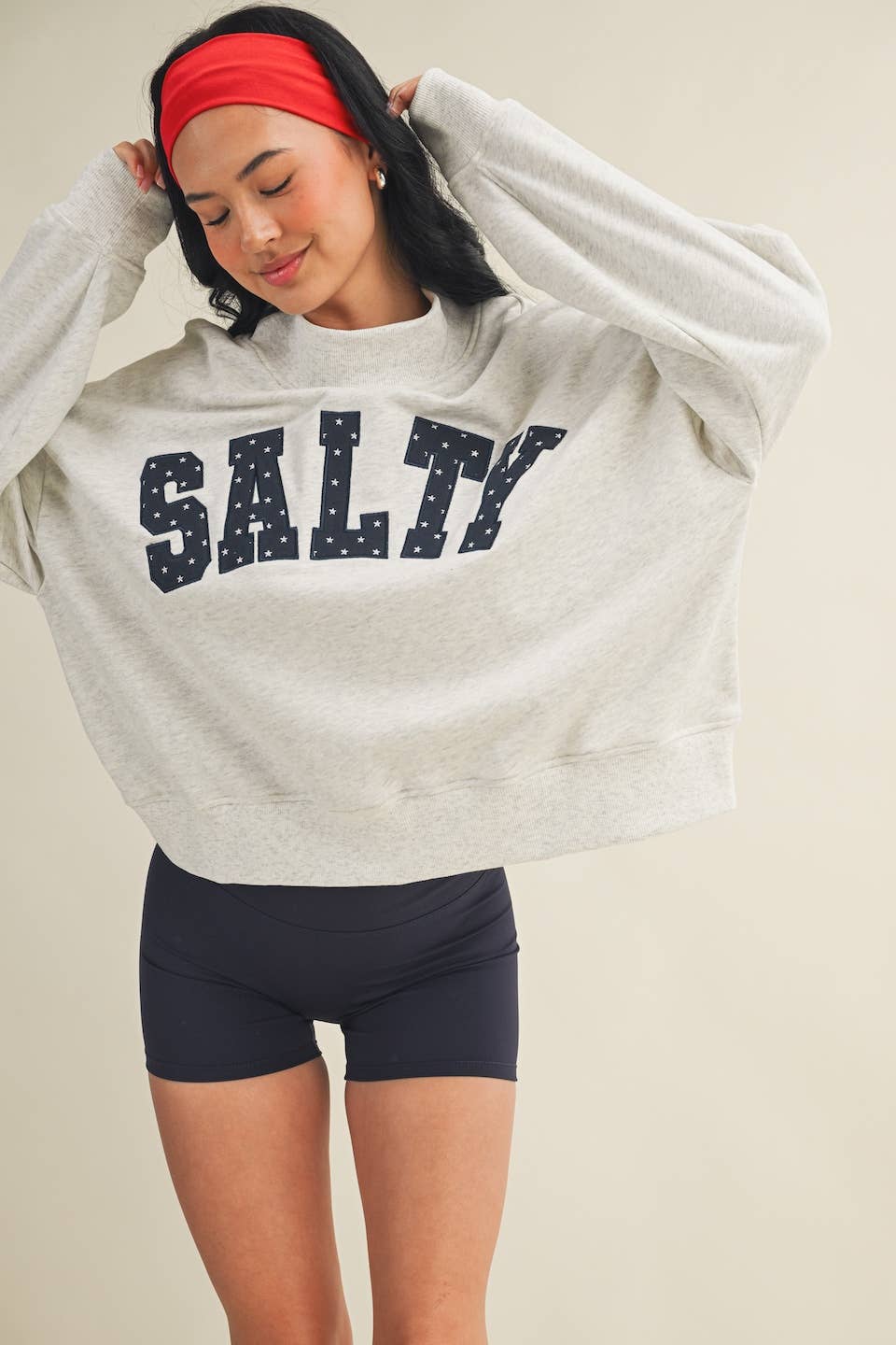 Salty Stars OS Sweatshirt: Grey