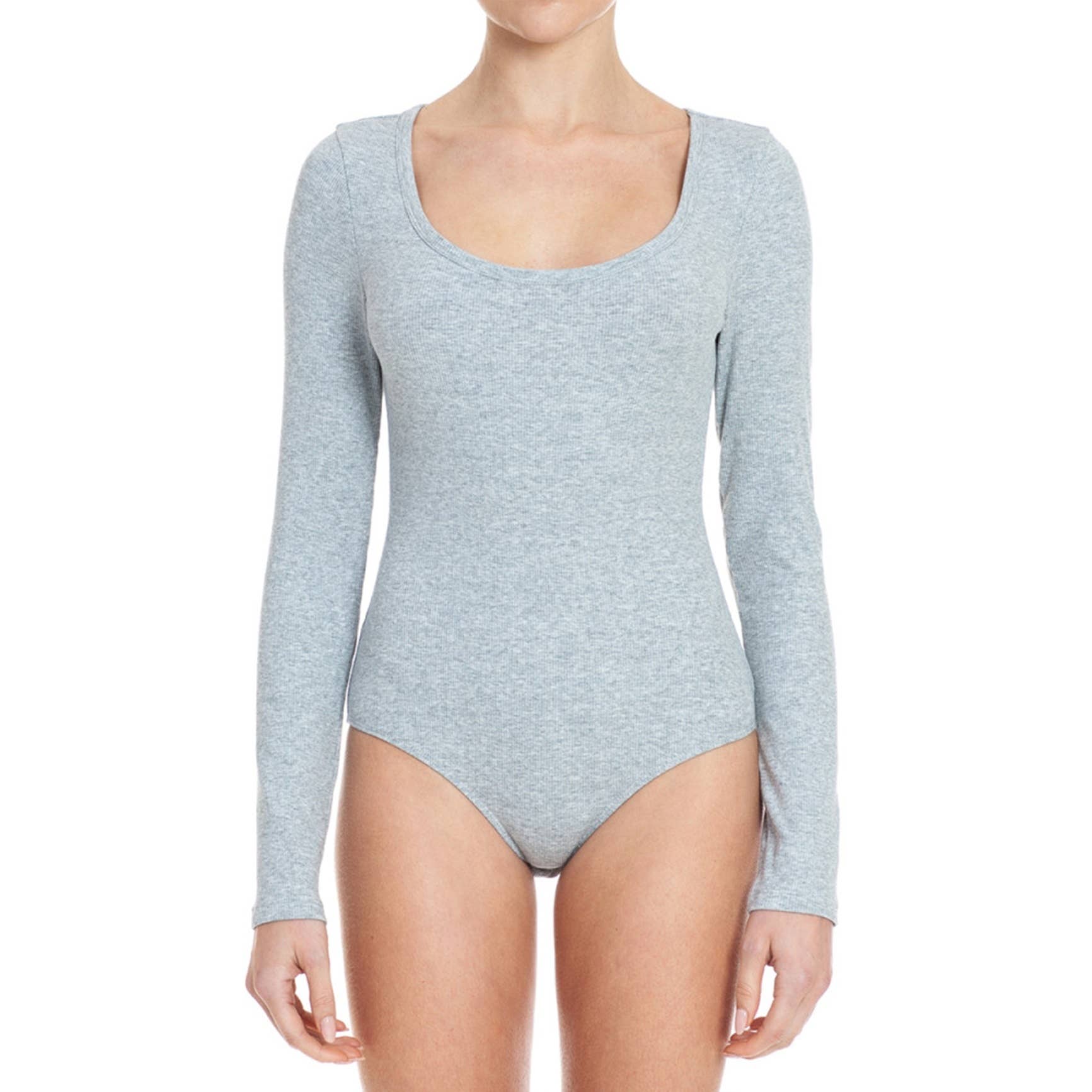 Ribbed Scoop Neck Bodysuit