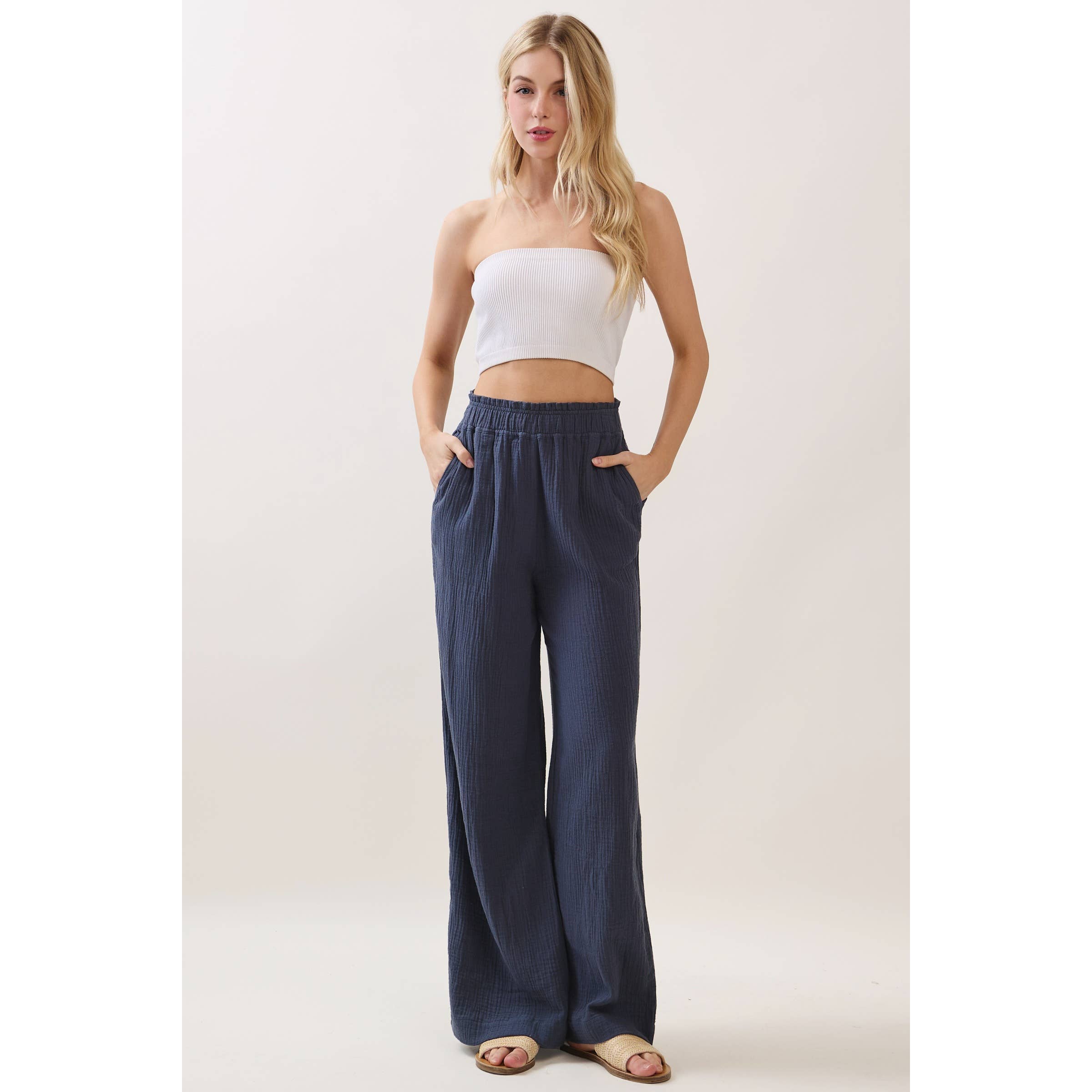 Double Gauze Pants: Denim