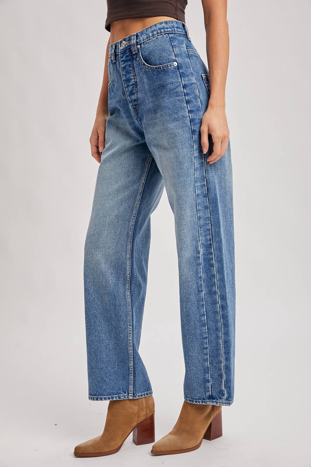 High-Rise Medium Wash Jeans:
