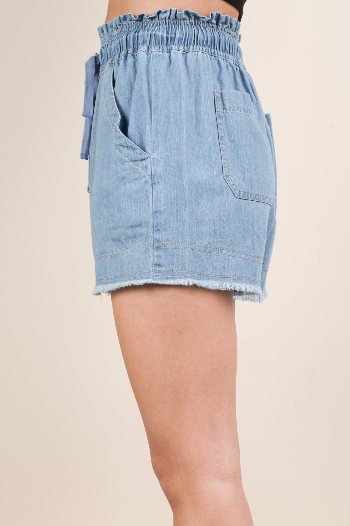 Plus Chambray Denim Shorts