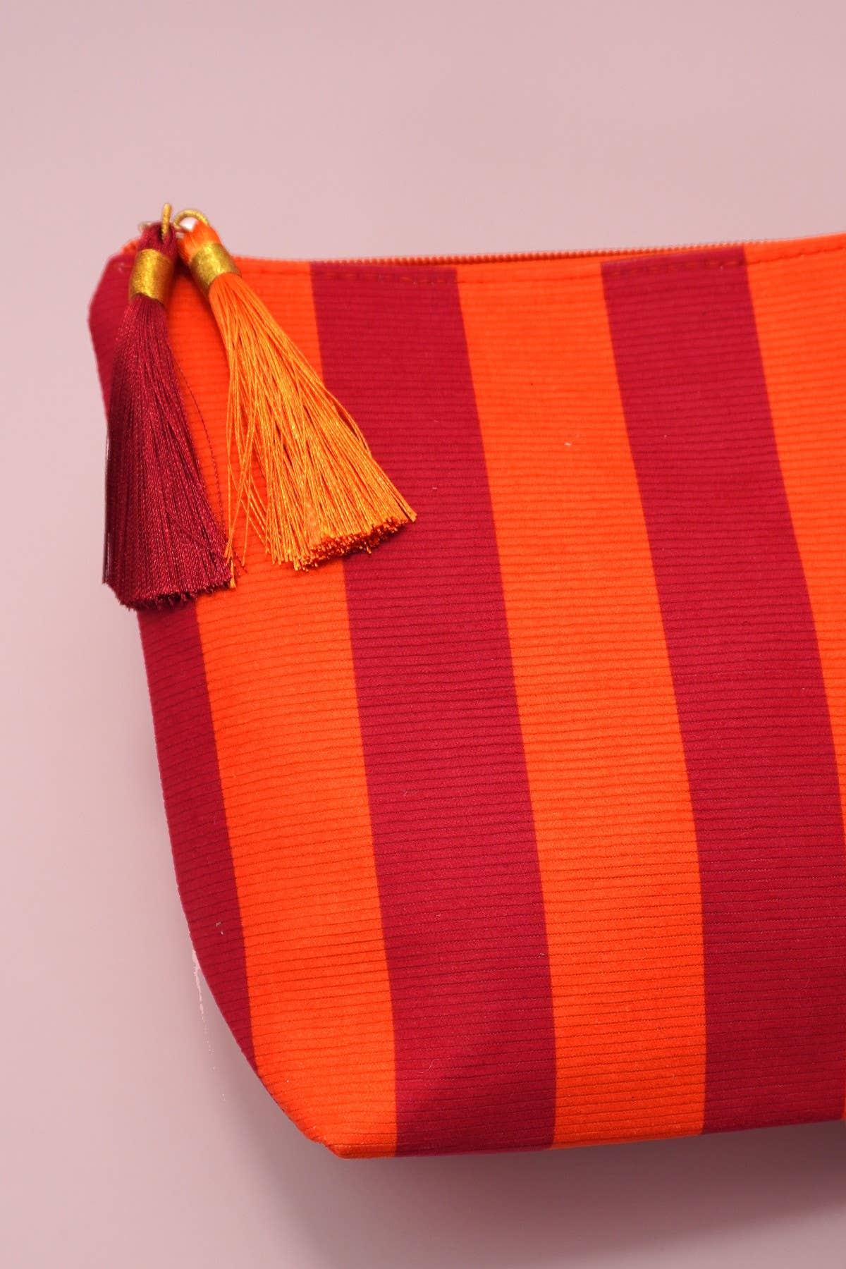 Tassel Makeup Pouch: Red/Orange