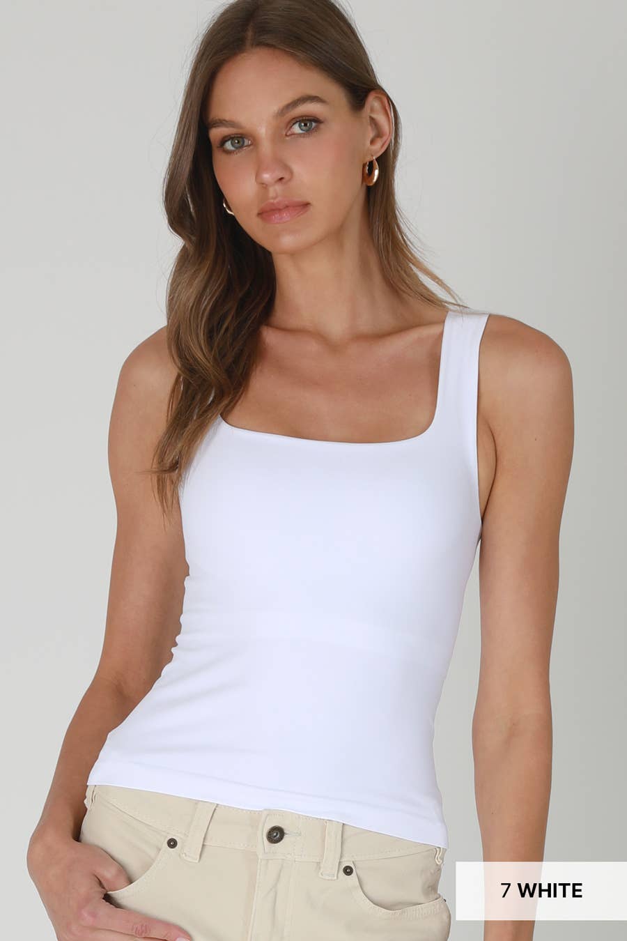 Clean Line Square Top: White