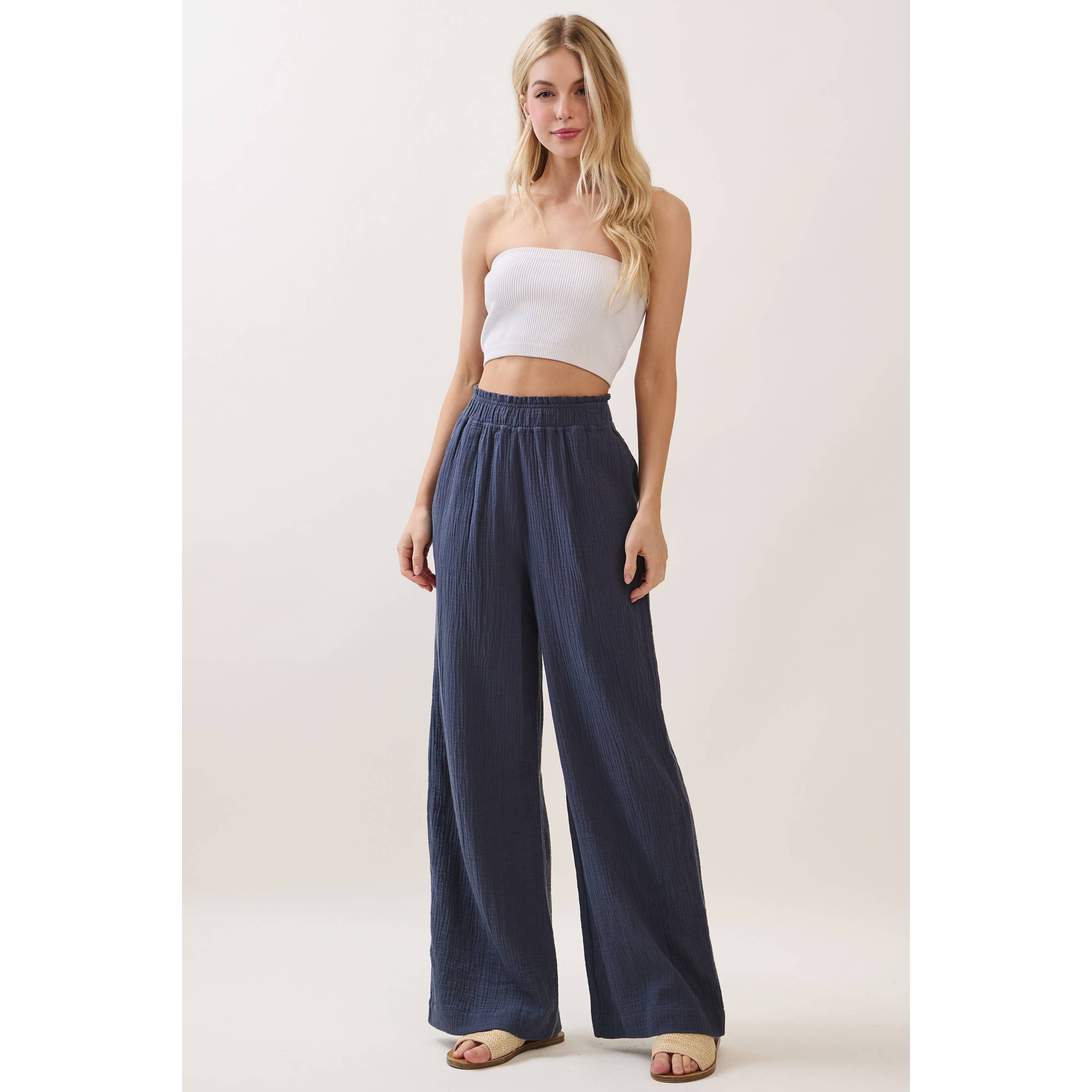 Double Gauze Pants: Denim