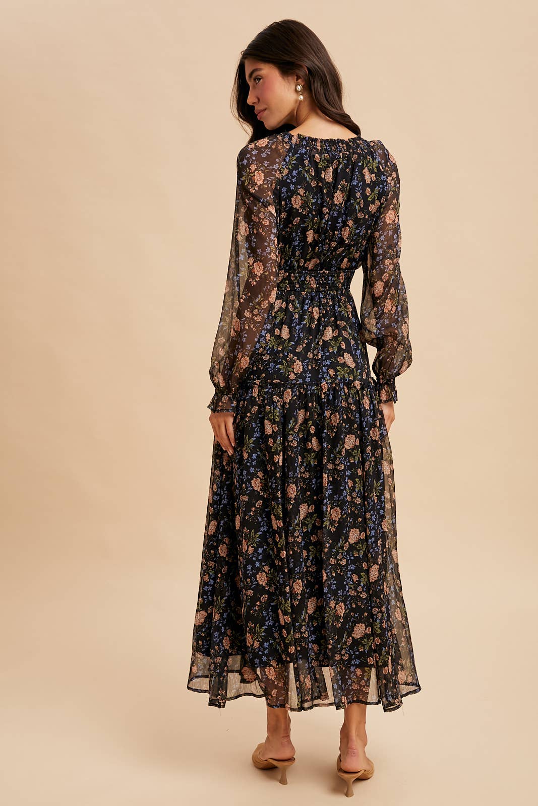 Smocked Maxi Dress: Midnight