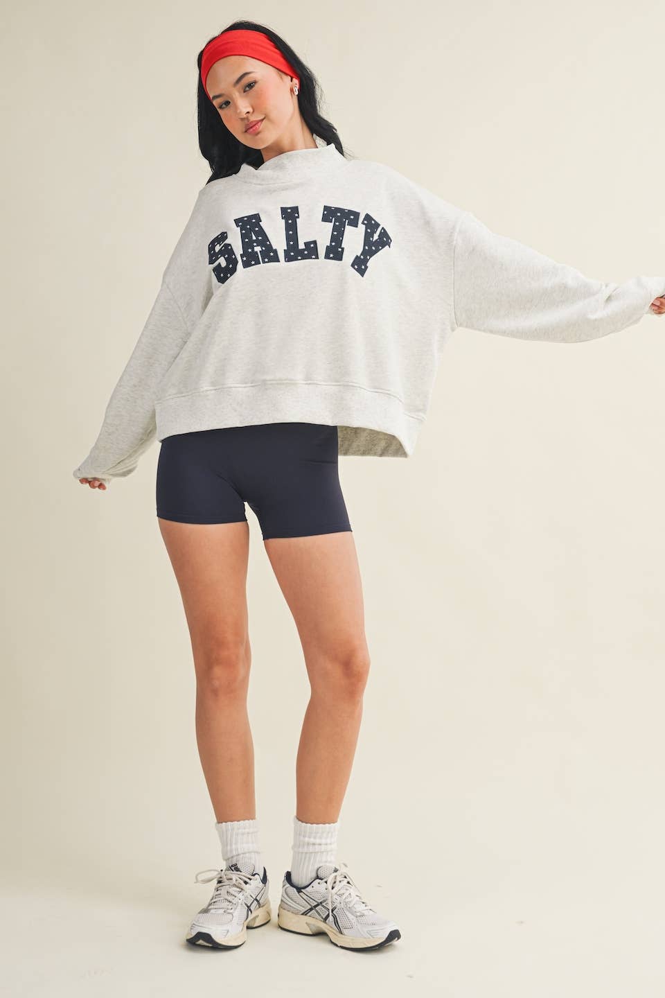 Salty Stars OS Sweatshirt: Grey