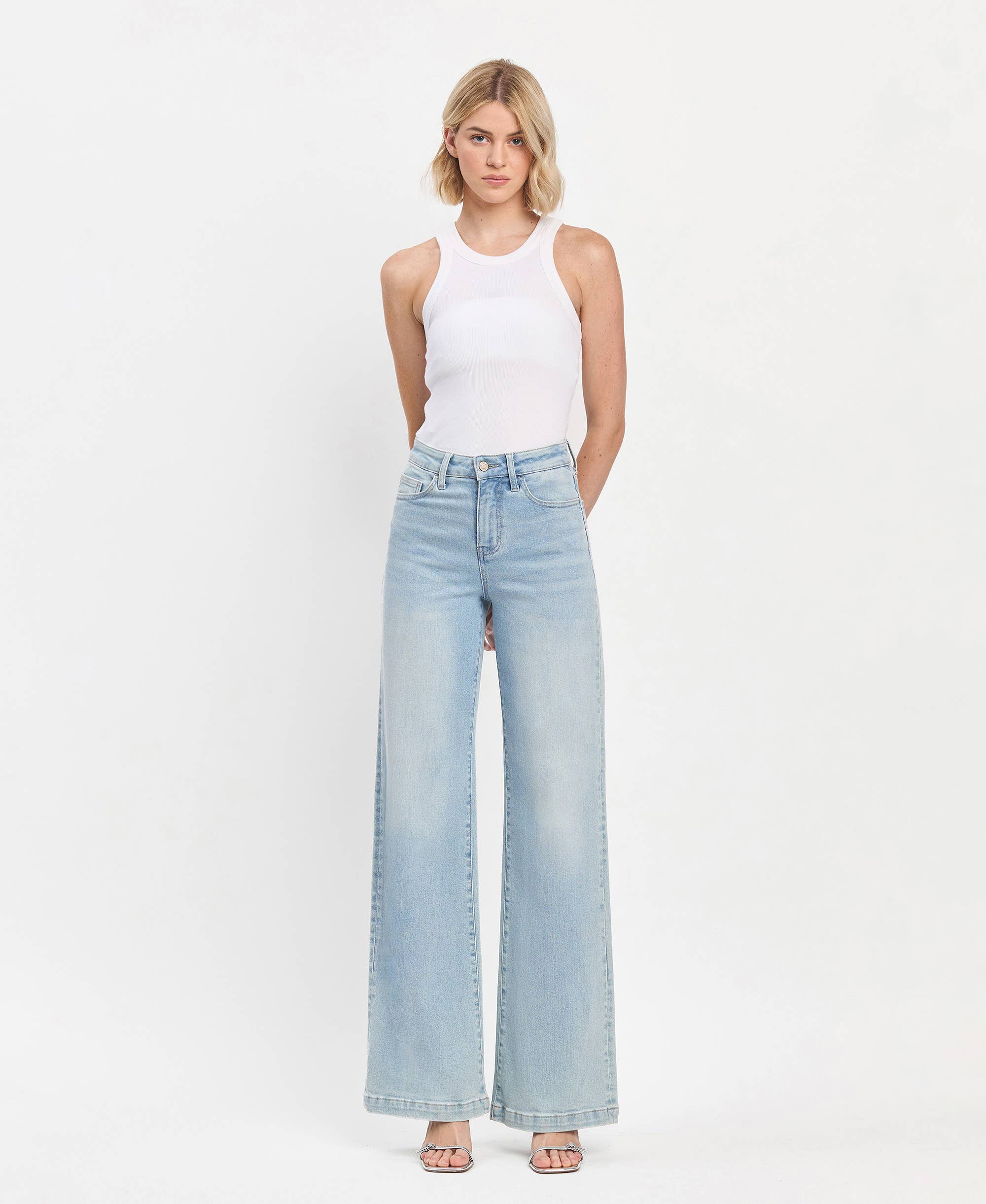 High Rise Wide Jeans:Opt
