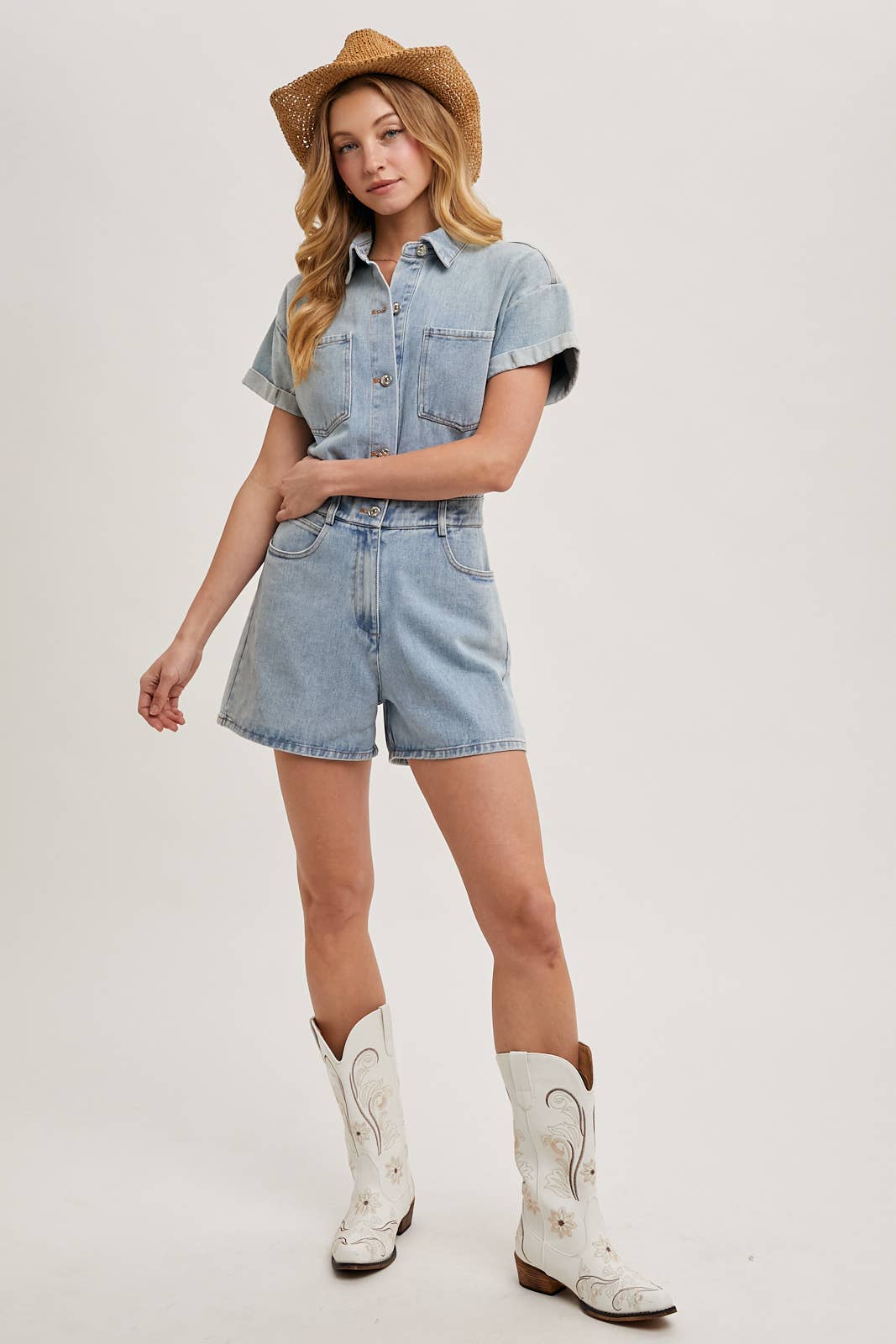 Lt Denim Romper