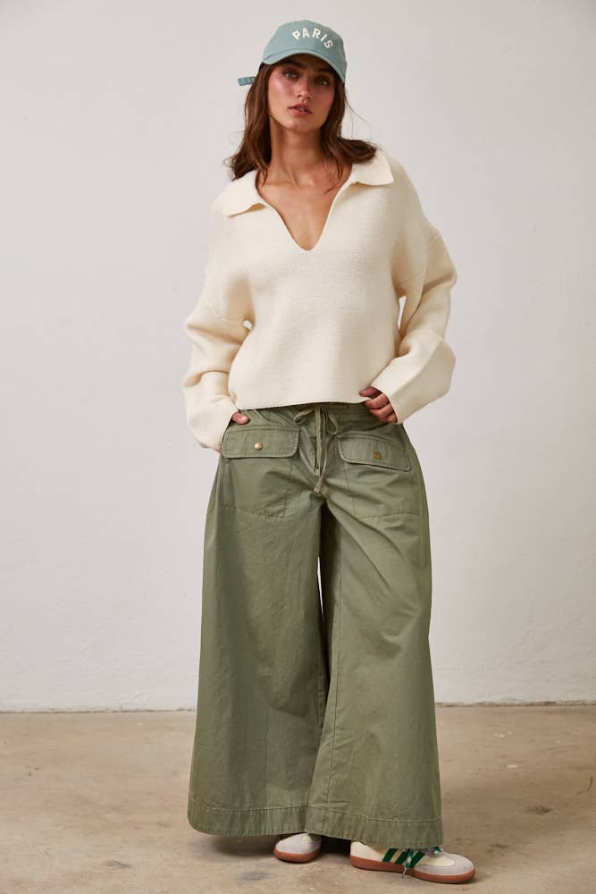 Polo Pullover Sweater: