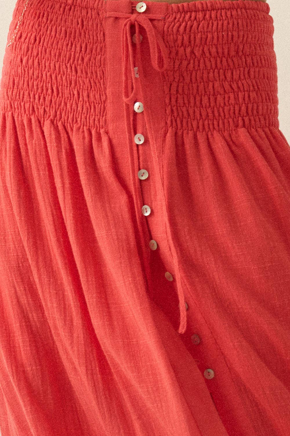Cotton Gauze Skirt: Cherry Tomato