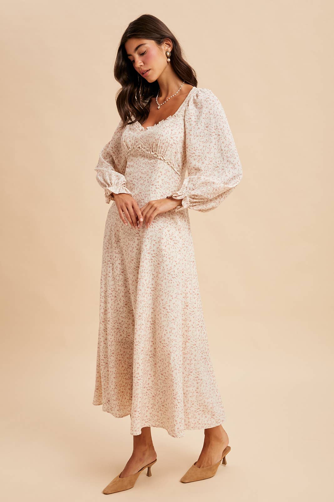 Sweetheart Maxi Dress:Cream
