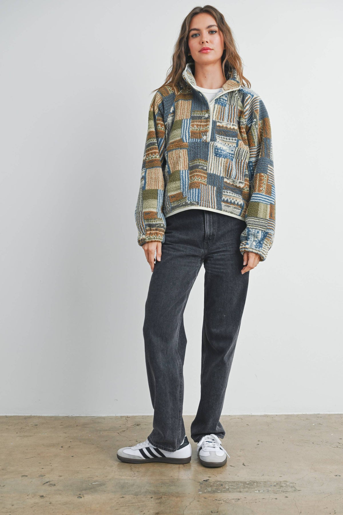 Patchwork Print Sweatshirt: Multi