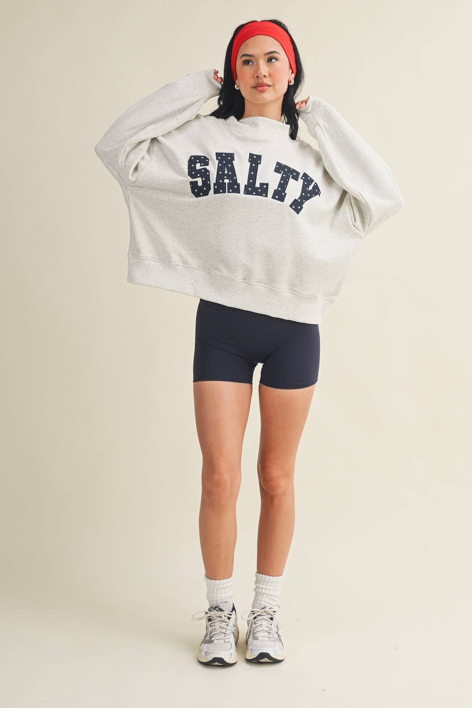 Salty Stars OS Sweatshirt: Grey