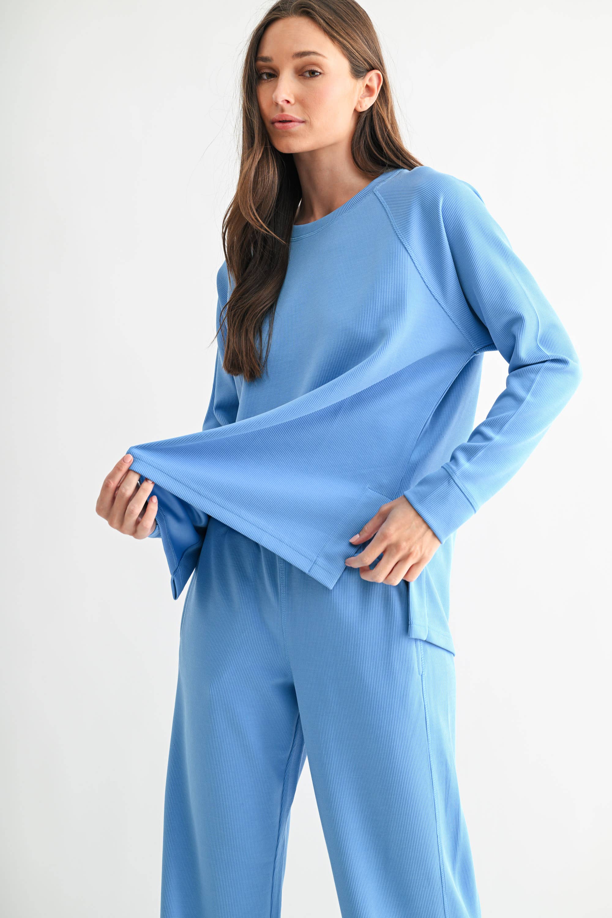 Luxe Raglan Tee: Deep Indigo