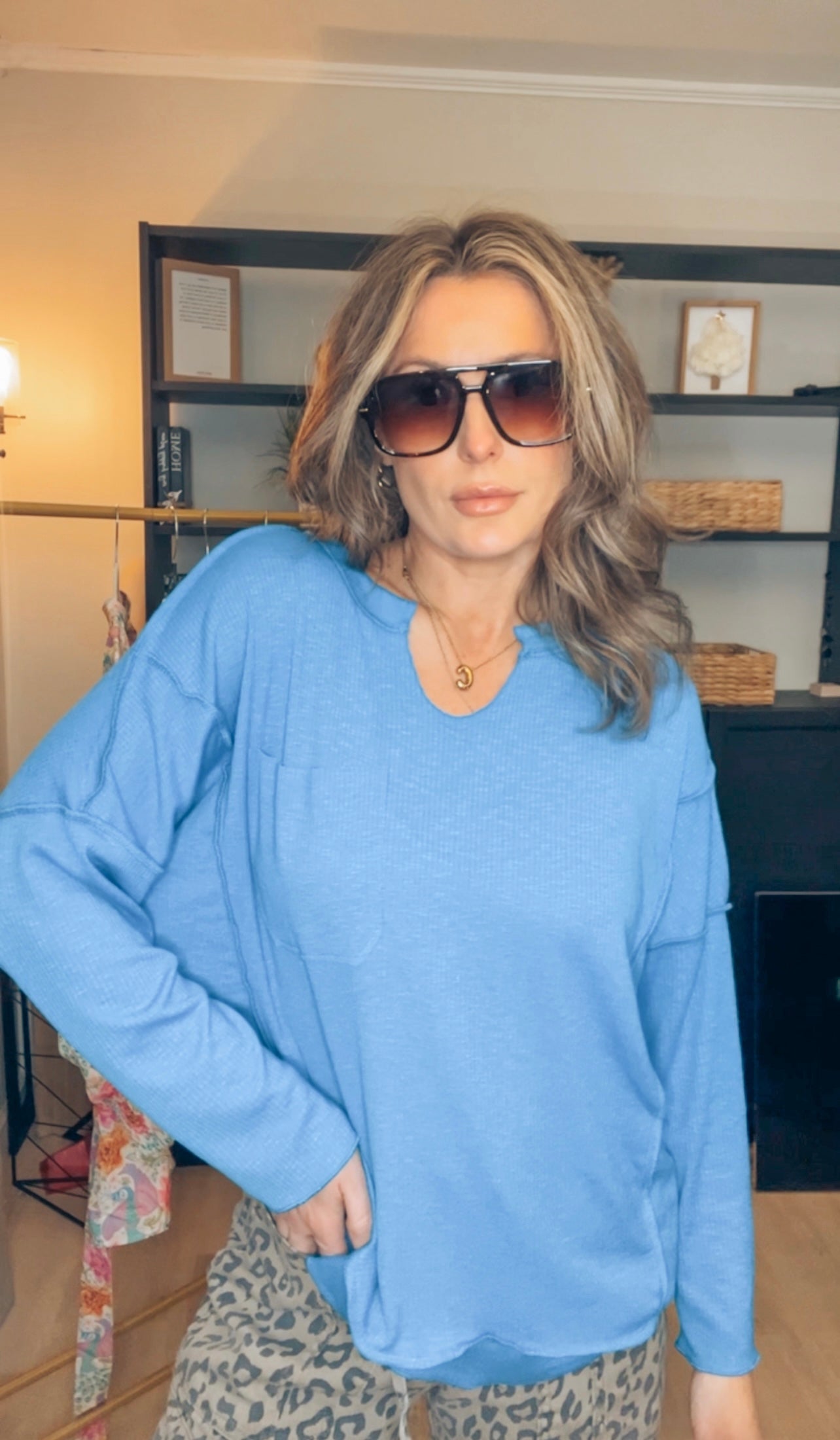 Exposed Seam Knit Top