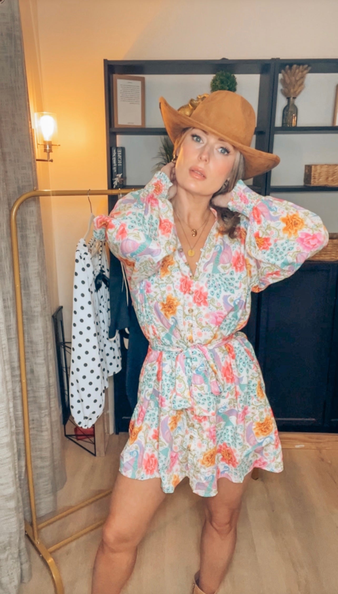 Floral Bubble Sleeve Dress