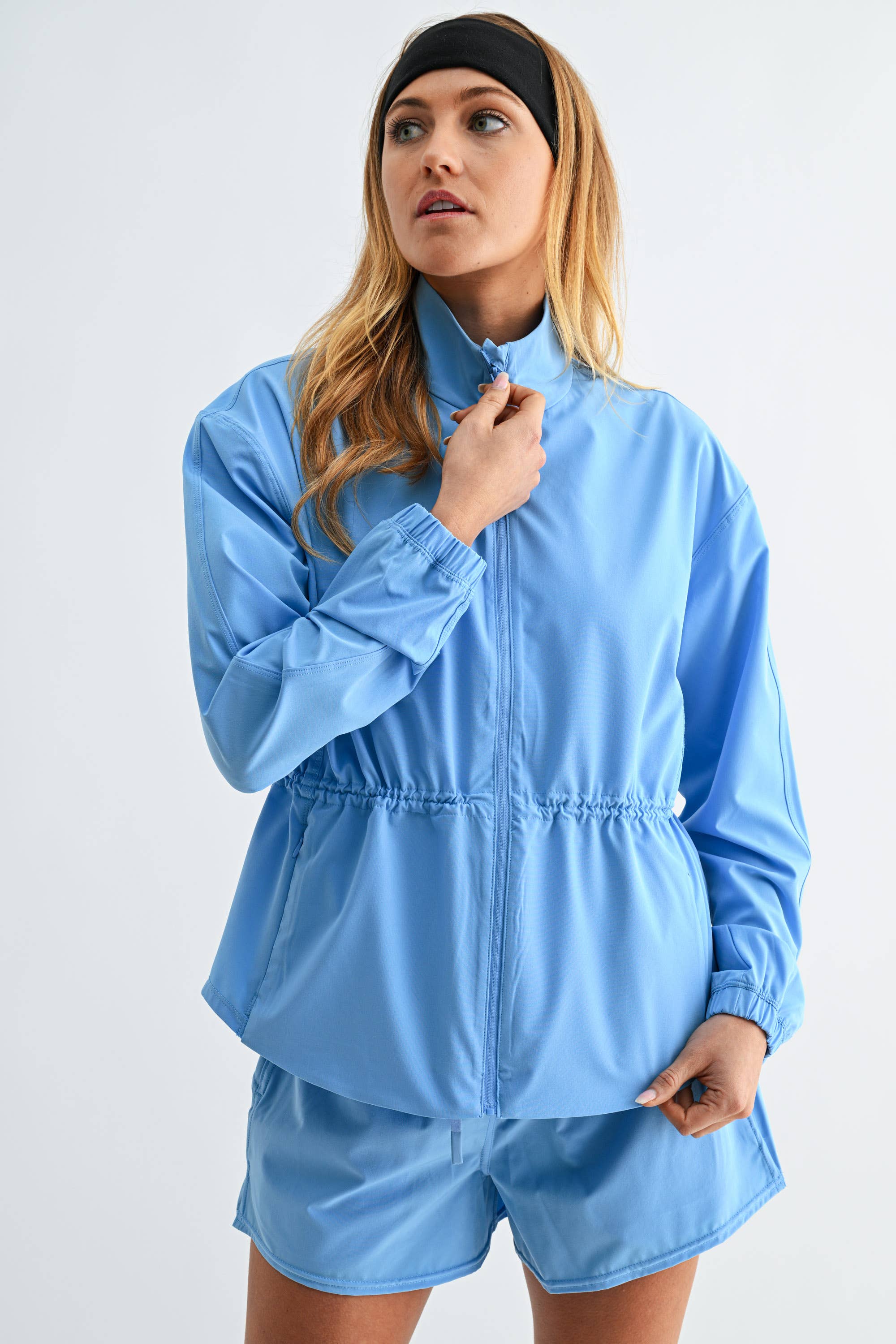 CurveCinch Peplum Set: Blue