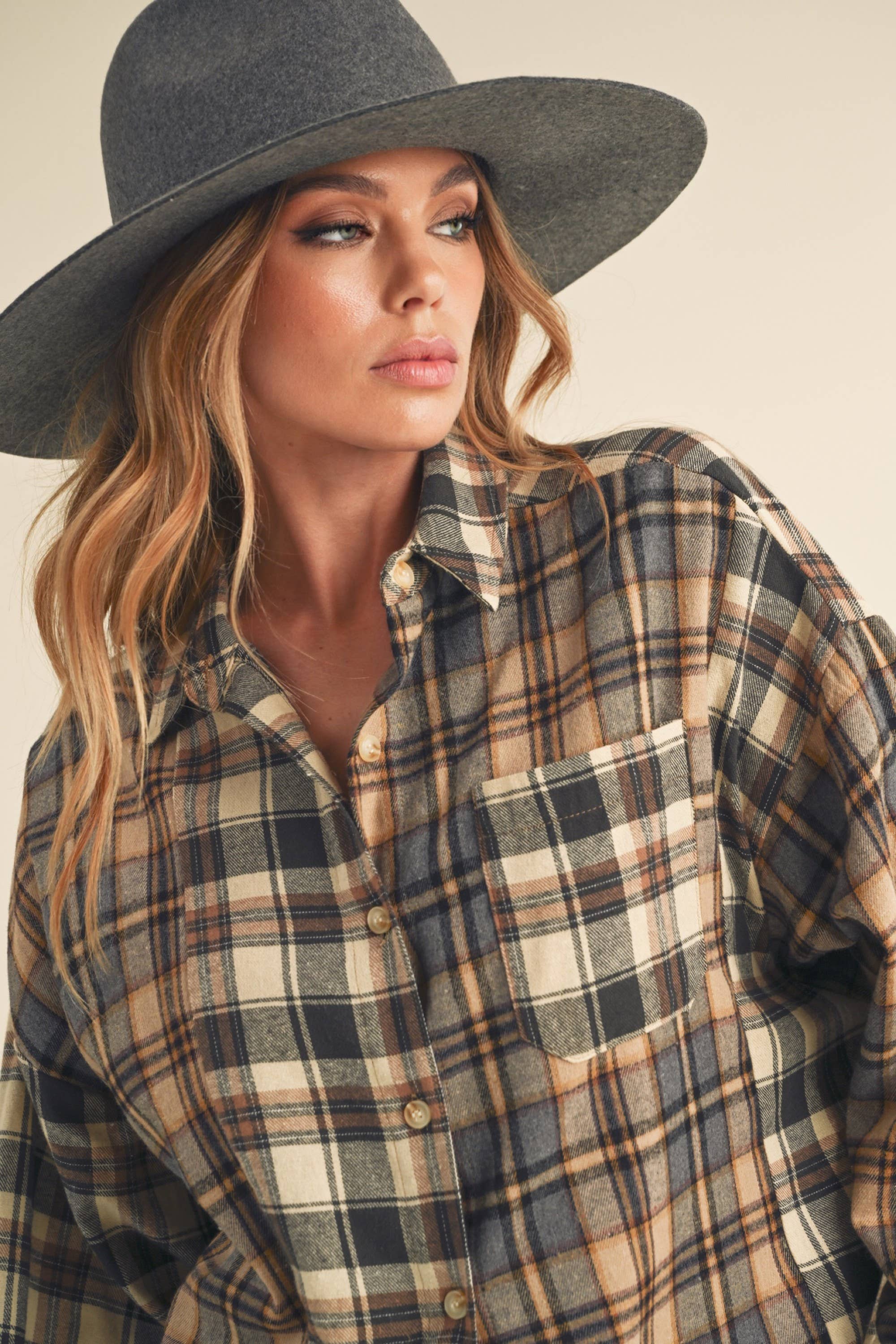 Noelle Flannel Shirt: Oat