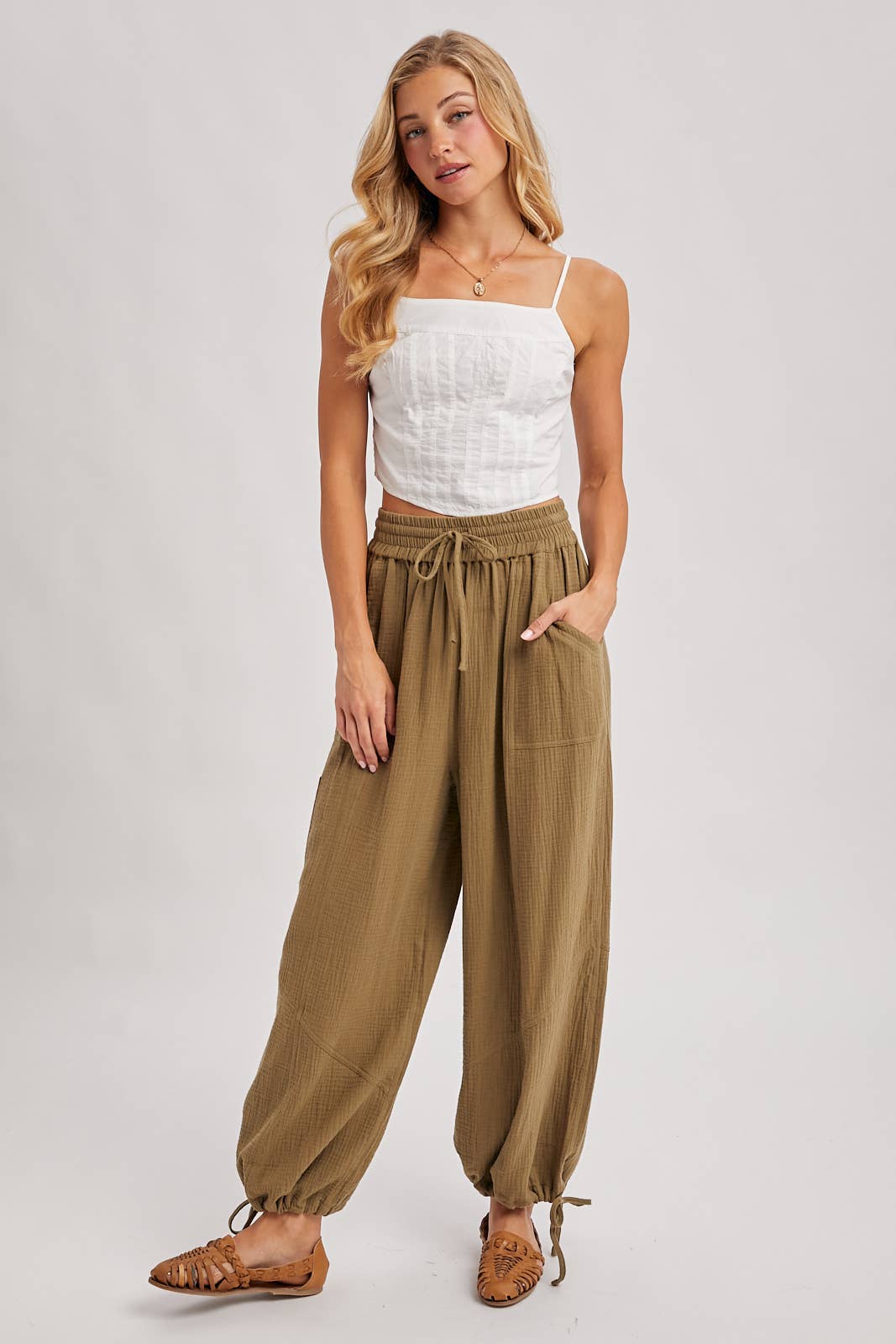 Harem Joggers: Lt. Olive