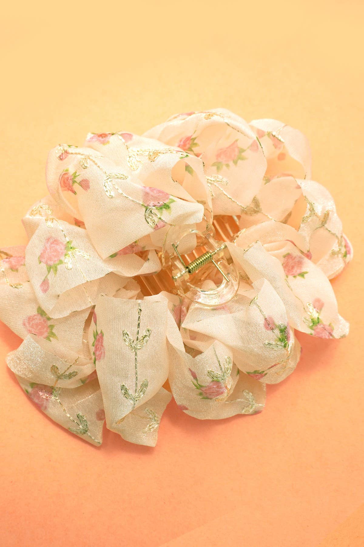 Floral Ditsy Claw Clips: Off White