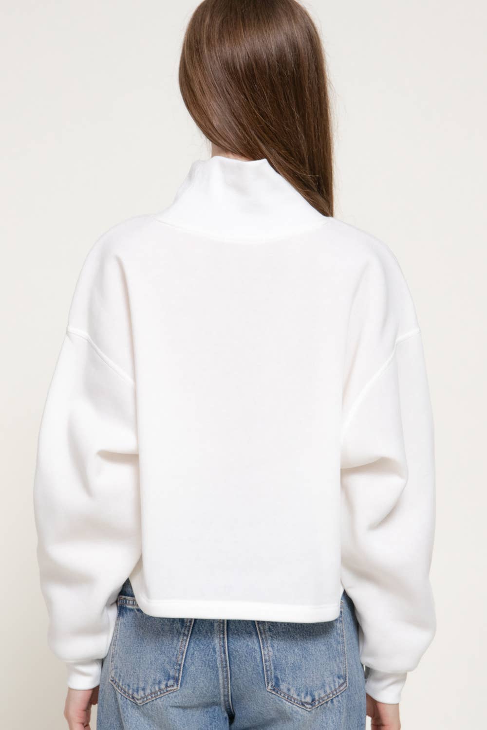 Ribbed Mock Neck: Ivory