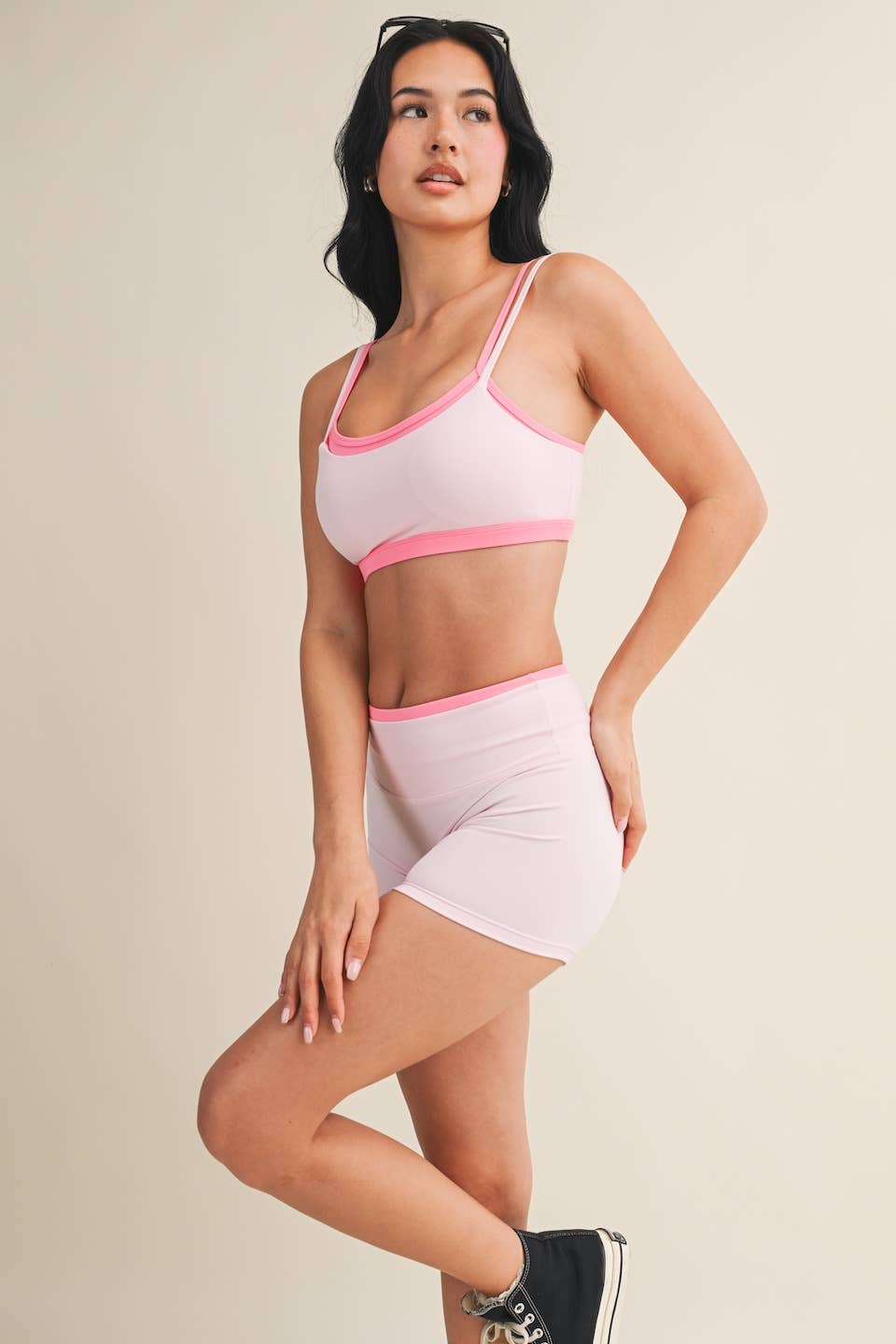 Double Layered Sports Bra: Pink
