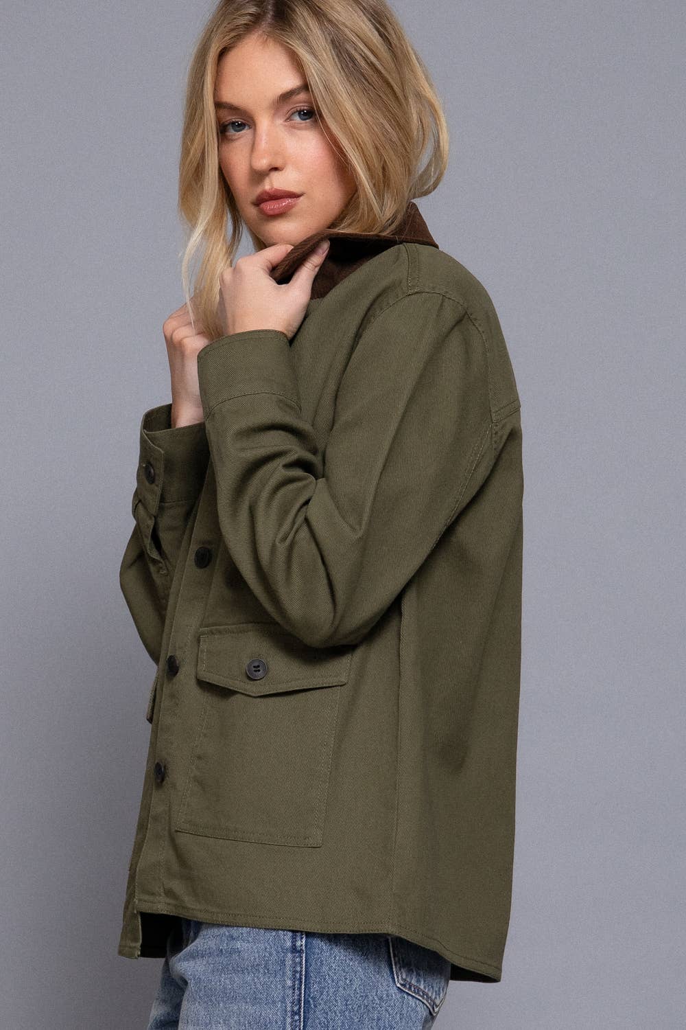 Corduroy Twill Jacket:Khaki