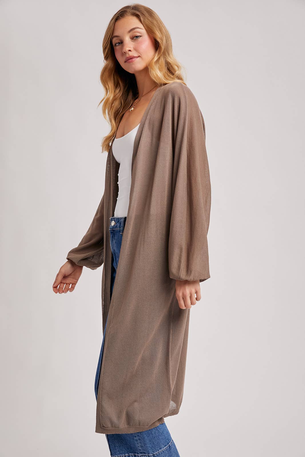 Sheer Knit Cardigan: Ash