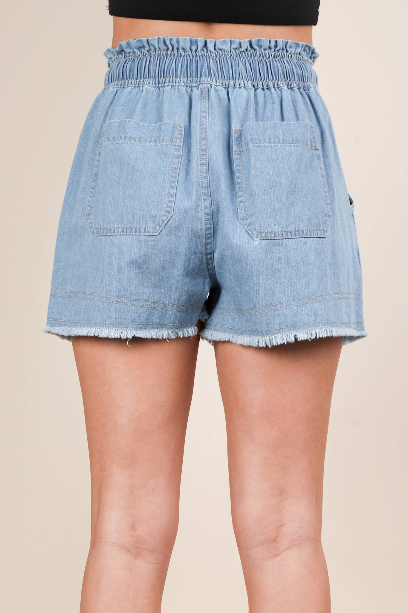 Plus Chambray Denim Shorts