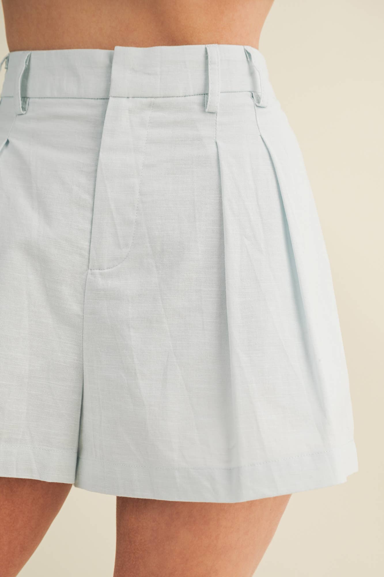 Tailored High-Waist Short: Blue