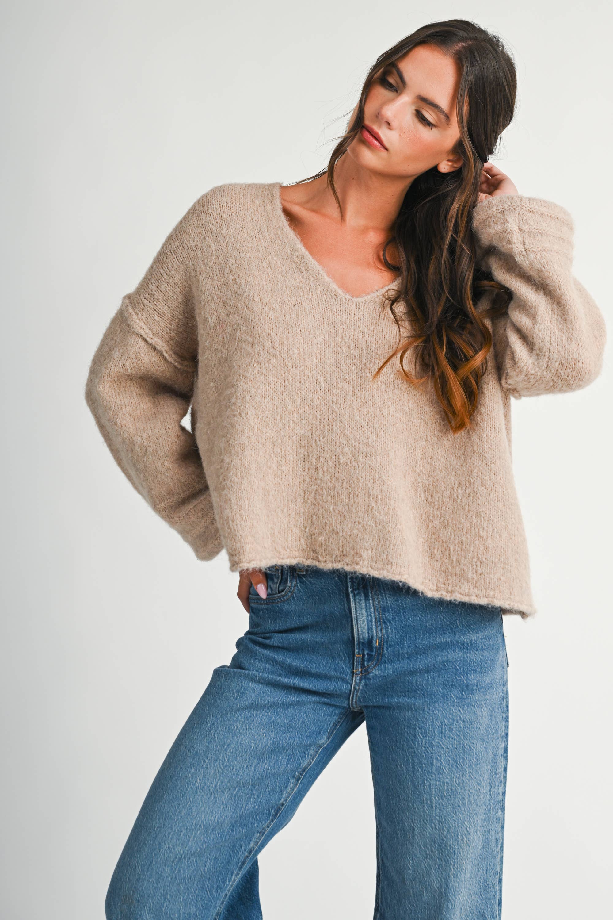 Rolled Cuffs: Sweater: Oat