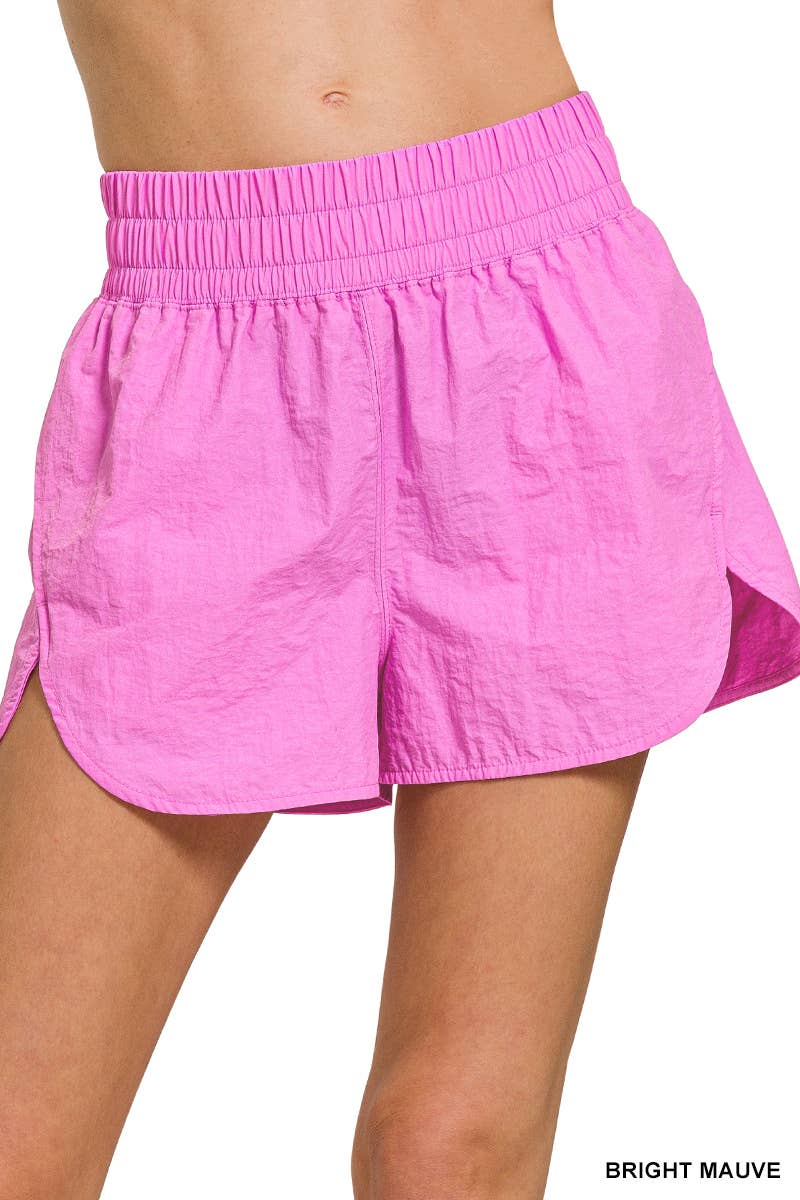 Windbreaker Running Shorts: Mauve