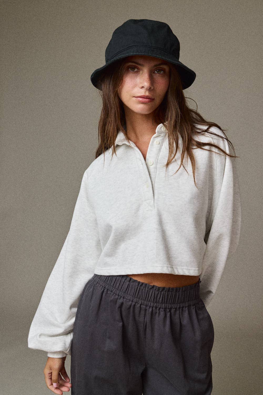 Collared Sweatshirt: Melange