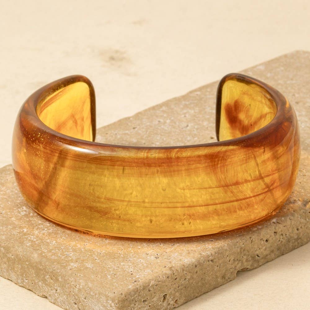 Wide Marble Cuff Bracelet: